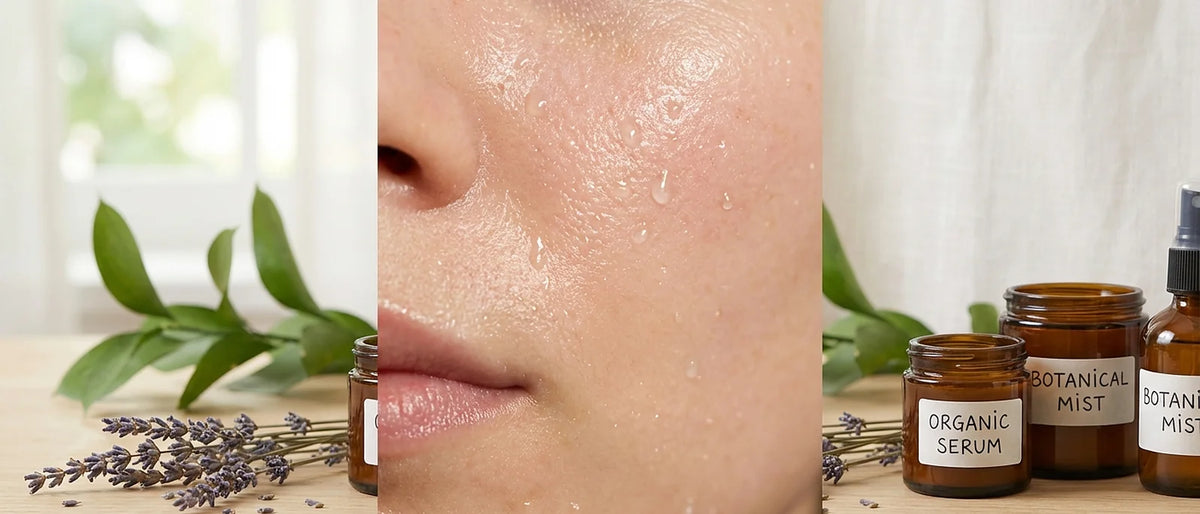 Healthy glowing skin showing strong skin barrier function with natural moisture and dewy texture