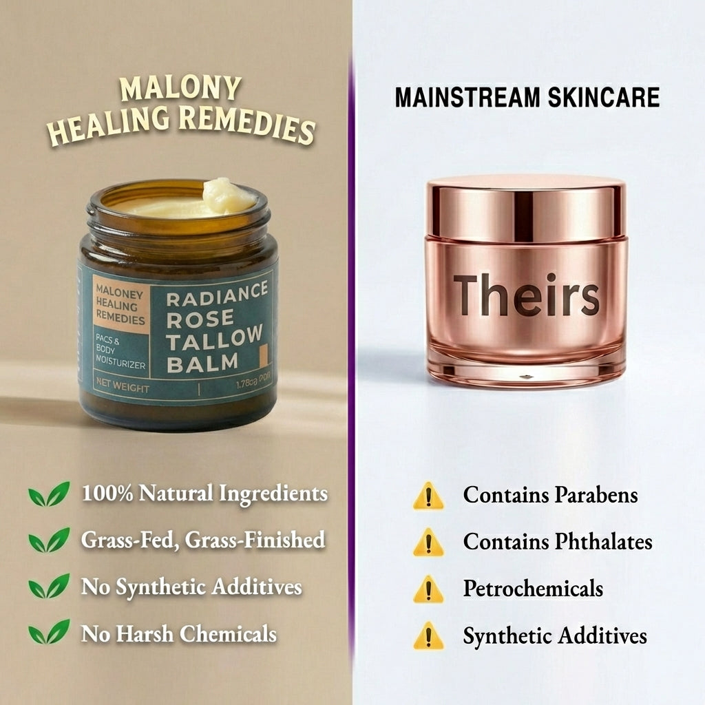 Radiance Rose Tallow Balm for Dry, Sensitive Mature Skin