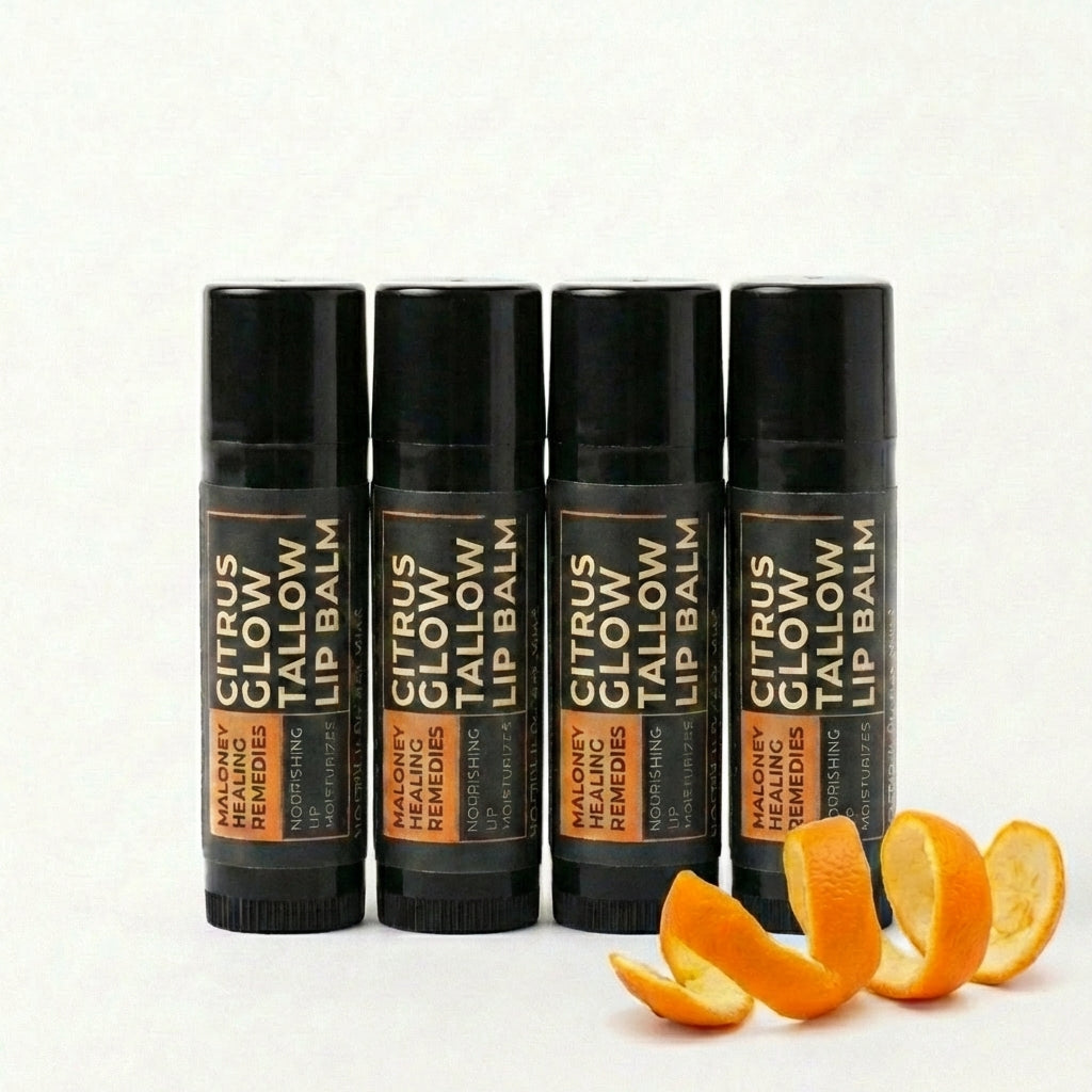 Beef Tallow Lip Balm - Organic Lip Care with Beeswax & Essential Oils