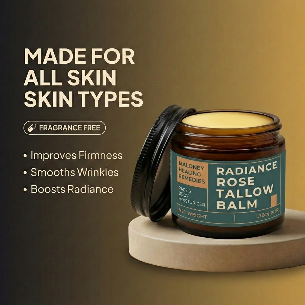 Radiance Rose Tallow Balm for Dry, Sensitive Mature Skin