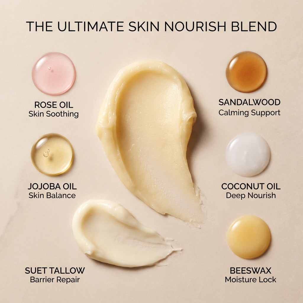 Radiance Rose Tallow Balm for Dry, Sensitive Mature Skin