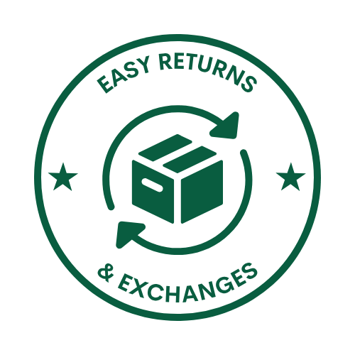 Green logo with a box icon and text 'Easy Returns & Exchanges' on a white background